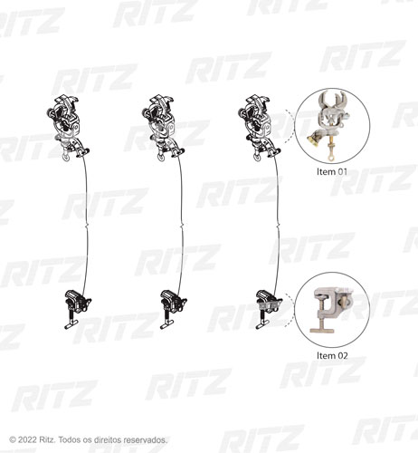 ATR00395-8 - Conjunto de Aterramento Temporário para  Subestação (AT) Ritz Ferramentas