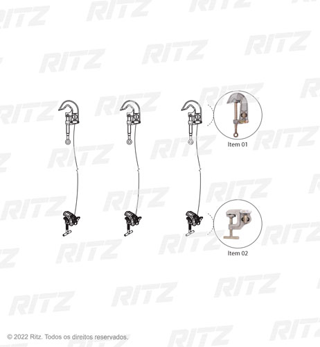 ATR17454-2 - Conjunto de Aterramento Temporário para  Subestação (AT) Ritz Ferramentas