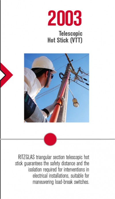 RITZGLAS® triangular section telescopic hot stick guarantees the safety distance and the isolation required for interventions in electrical installations, suitable for maneuvering load-break switches.