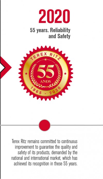 Terex Ritz remains committed to continuous improvement to guarantee the quality and safety of its products, demanded by the national and international market, which has achieved its recognition in these 55 years.