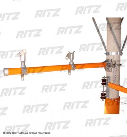 RC400-1509 - Suporte para Condutor com Fixação no Poste através de Esticador de Corrente, montado em Tubo RITZGLAS® - Ritz