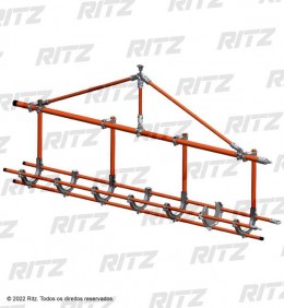 RC401-0357 - Berço com 3,91 m de Comprimento Isolante, 4 Ganchos Suportes com 0,79 m de Comprimento, 2 Separadores Metálico e 1 Prato - Ritz